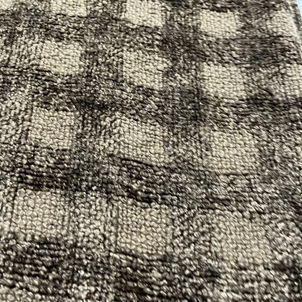 Restoration Hardware Chenille Blanket Brown Checkered Fringe Throw Soft Heavy